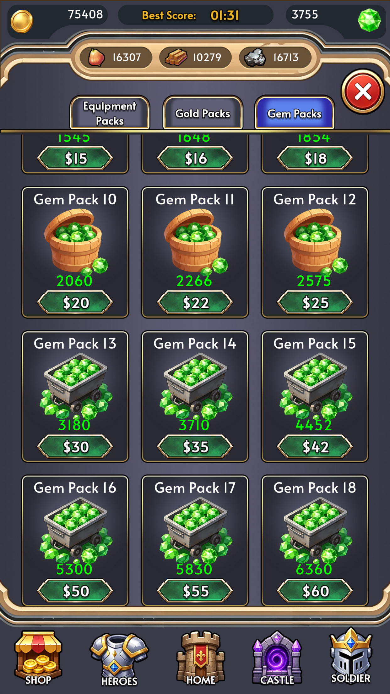 Siegebound Commanders gem pack alternate screen