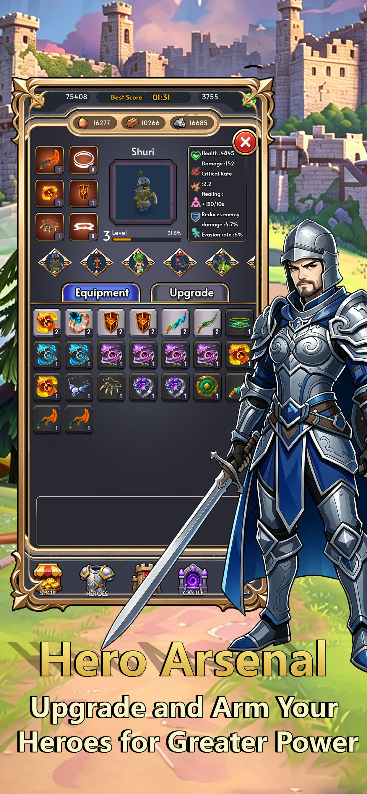 Hero arsenal equipment